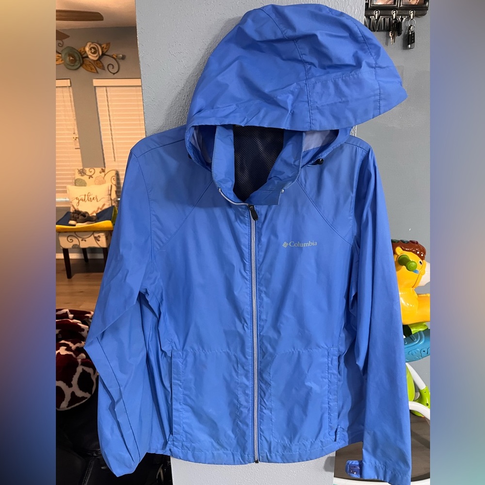 Columbia Hooded Full Zip Lightweight Windbreaker Rain Jacket Women’s Size Medium